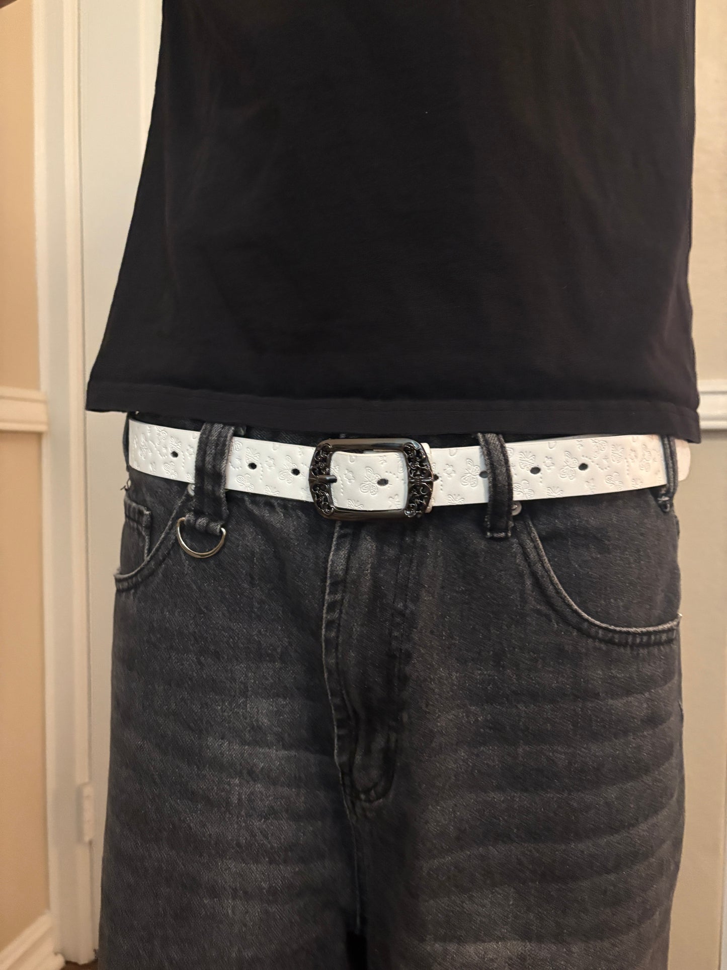 Belt , white butterfly belt