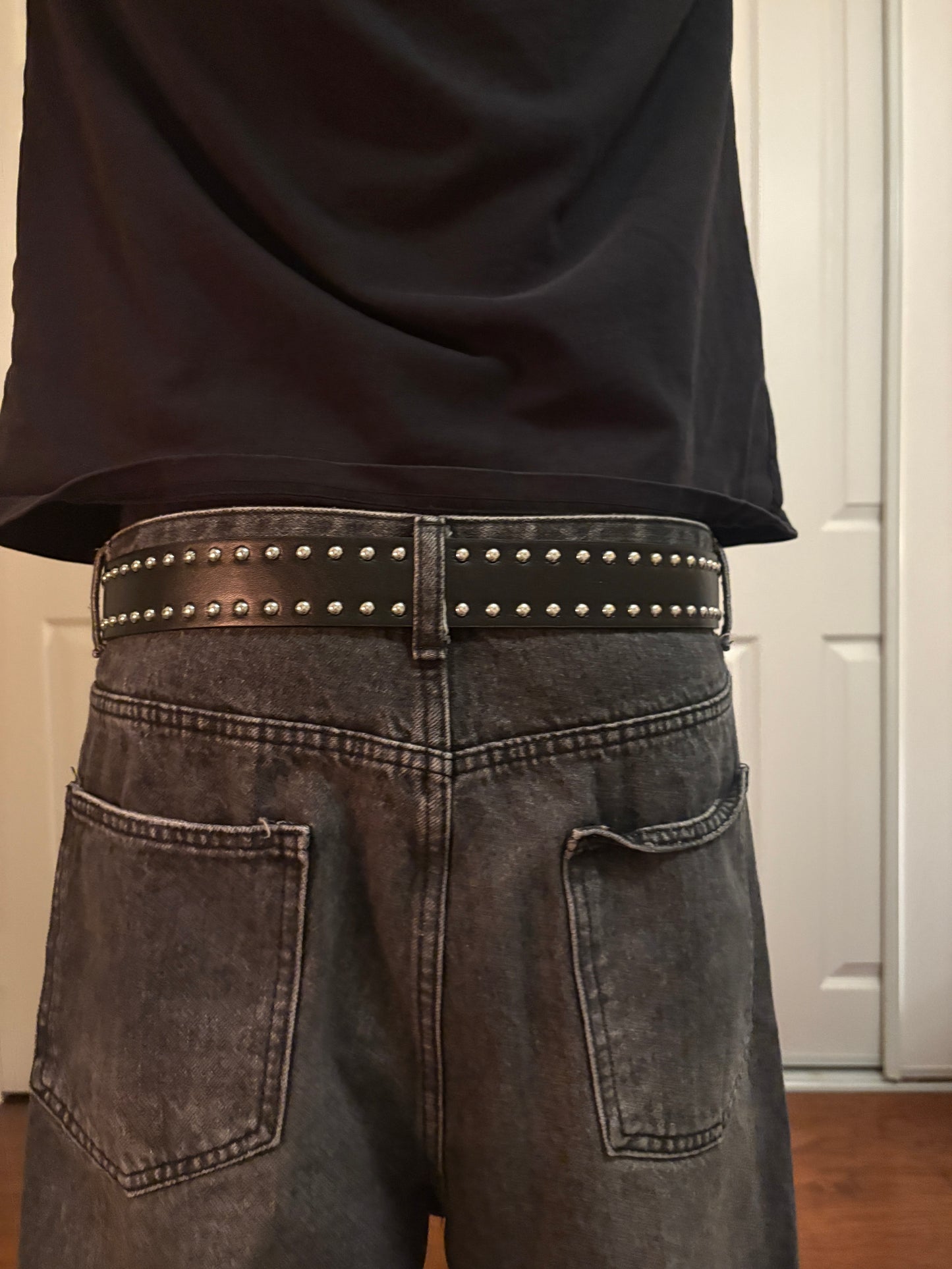 Belt , studded chrome cross belt