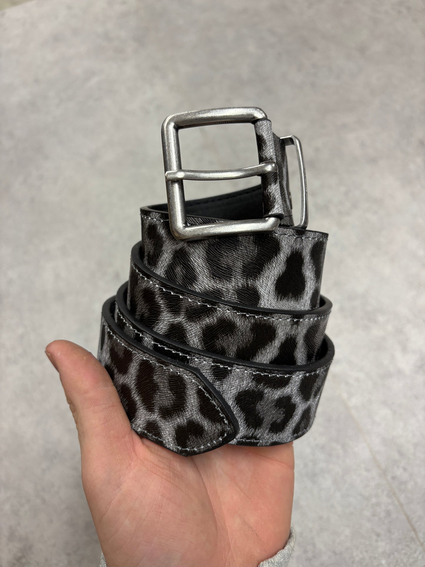 Grey leopard “ shadow “ belt