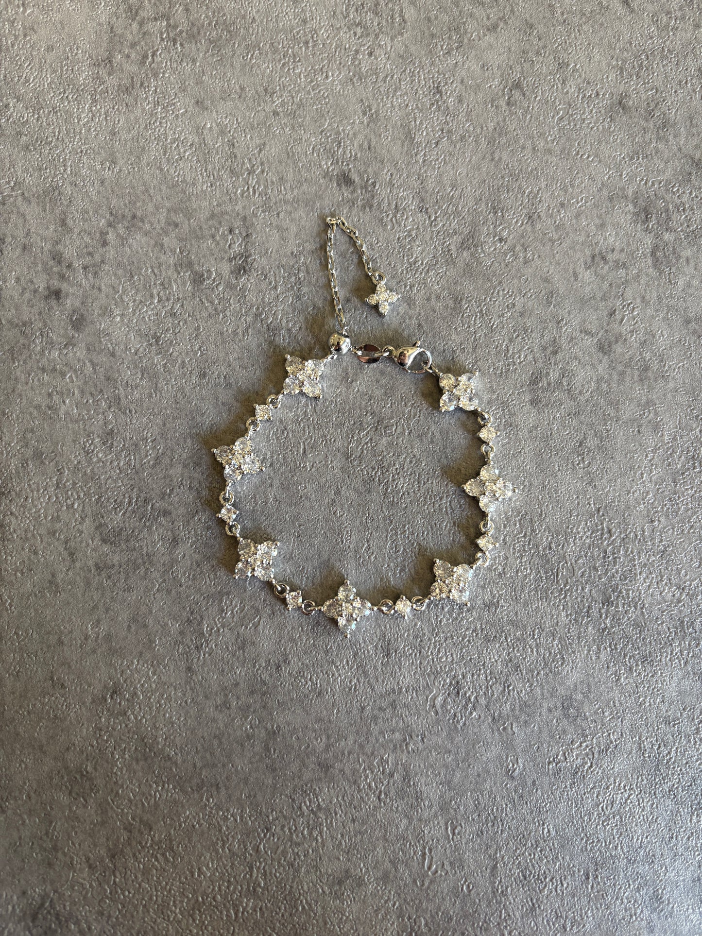 Bracelet , silver crystal blossom bracelet