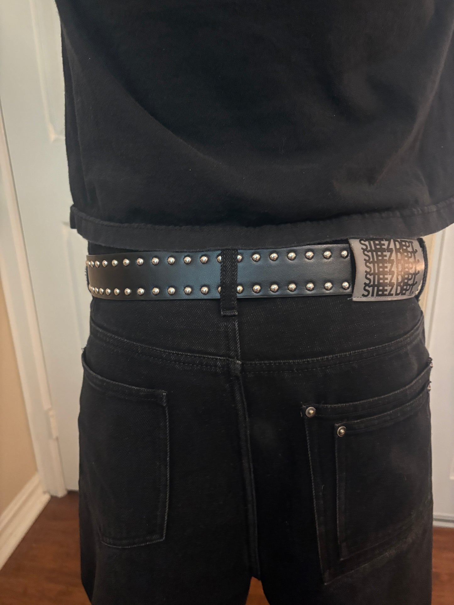 Belt , black studded Saturn heart belt