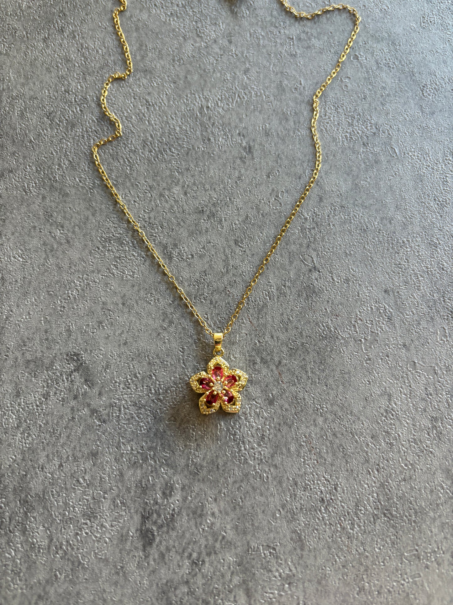 Necklace , Orange hibiscus flower necklace