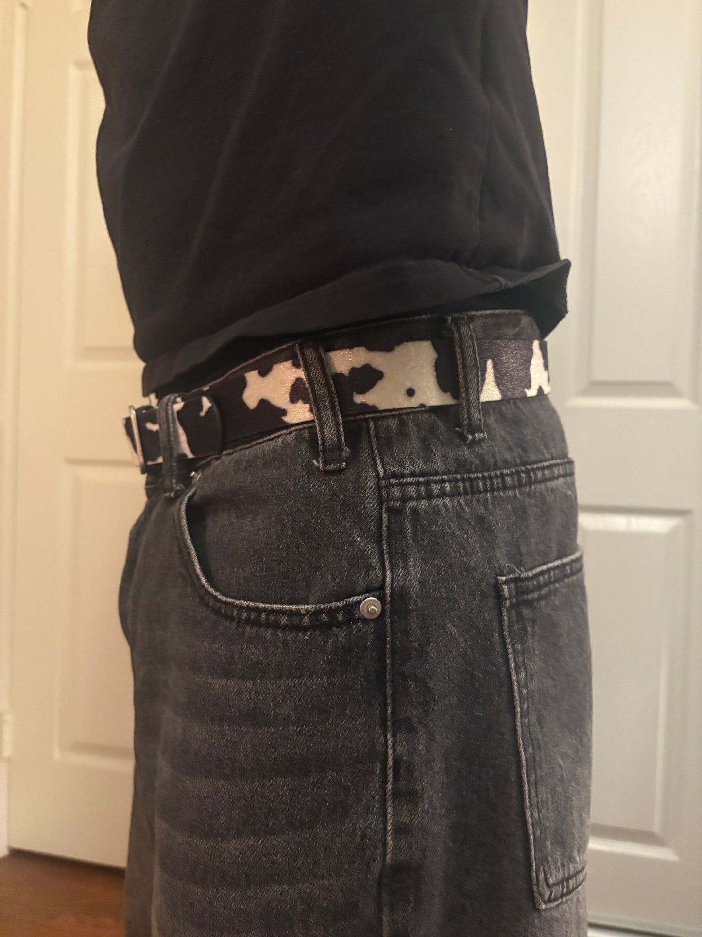 Belt , cow print belt