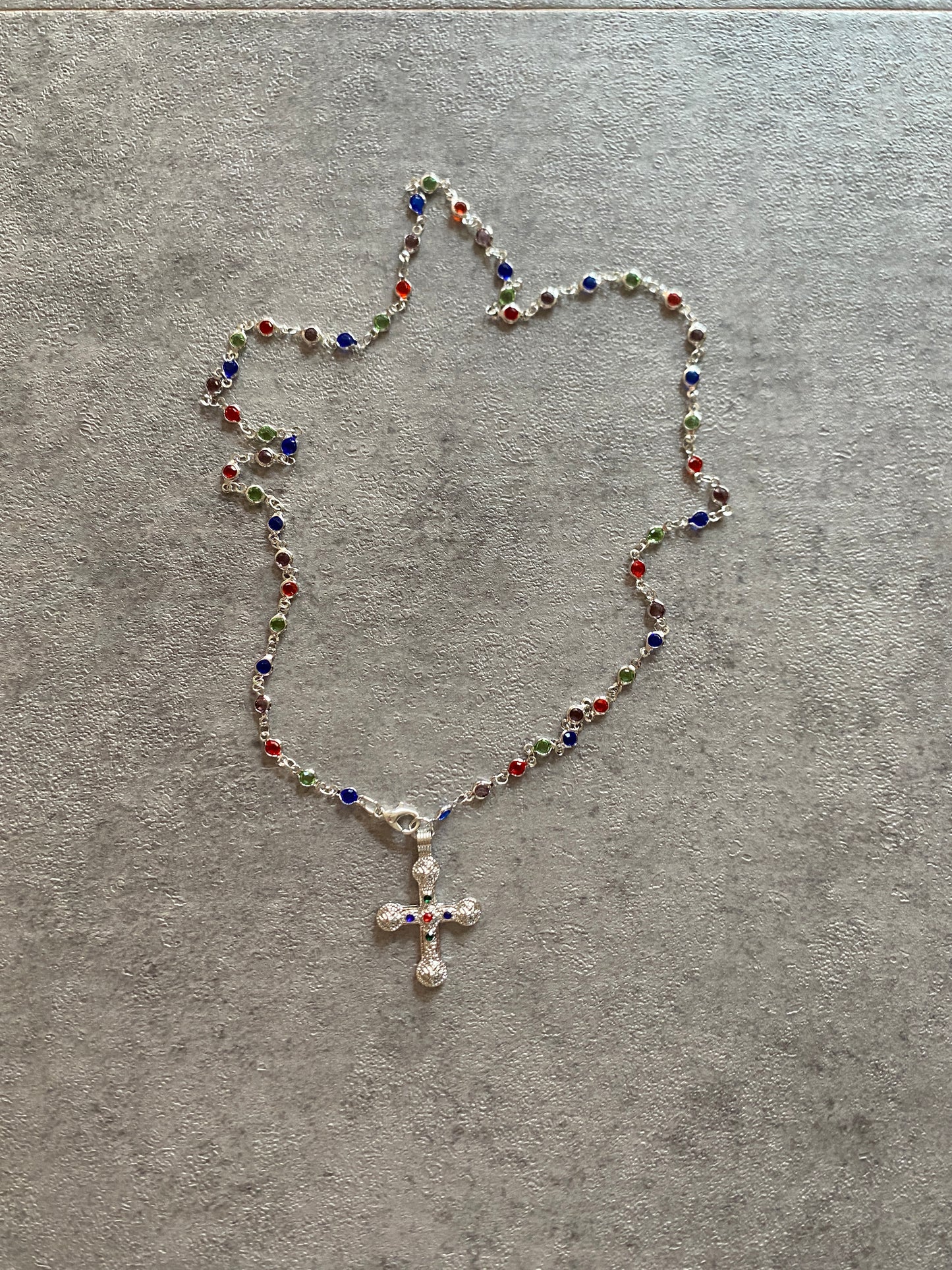 Necklace, Silver jewels cross chain