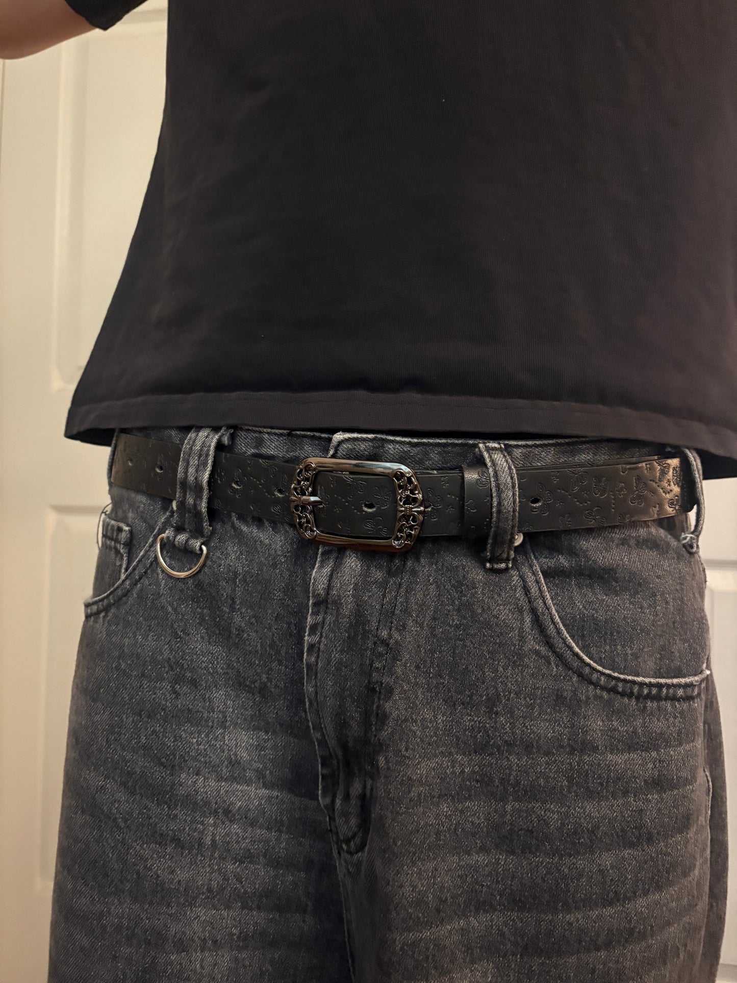 Belt , black butterfly belt
