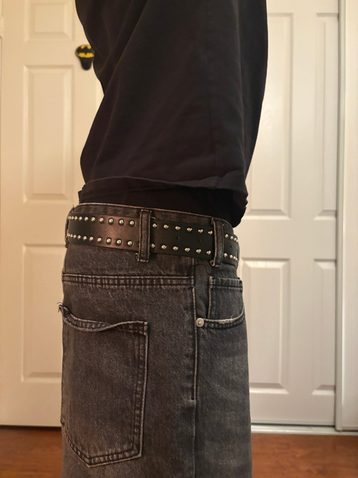 Belt , studded chrome cross belt