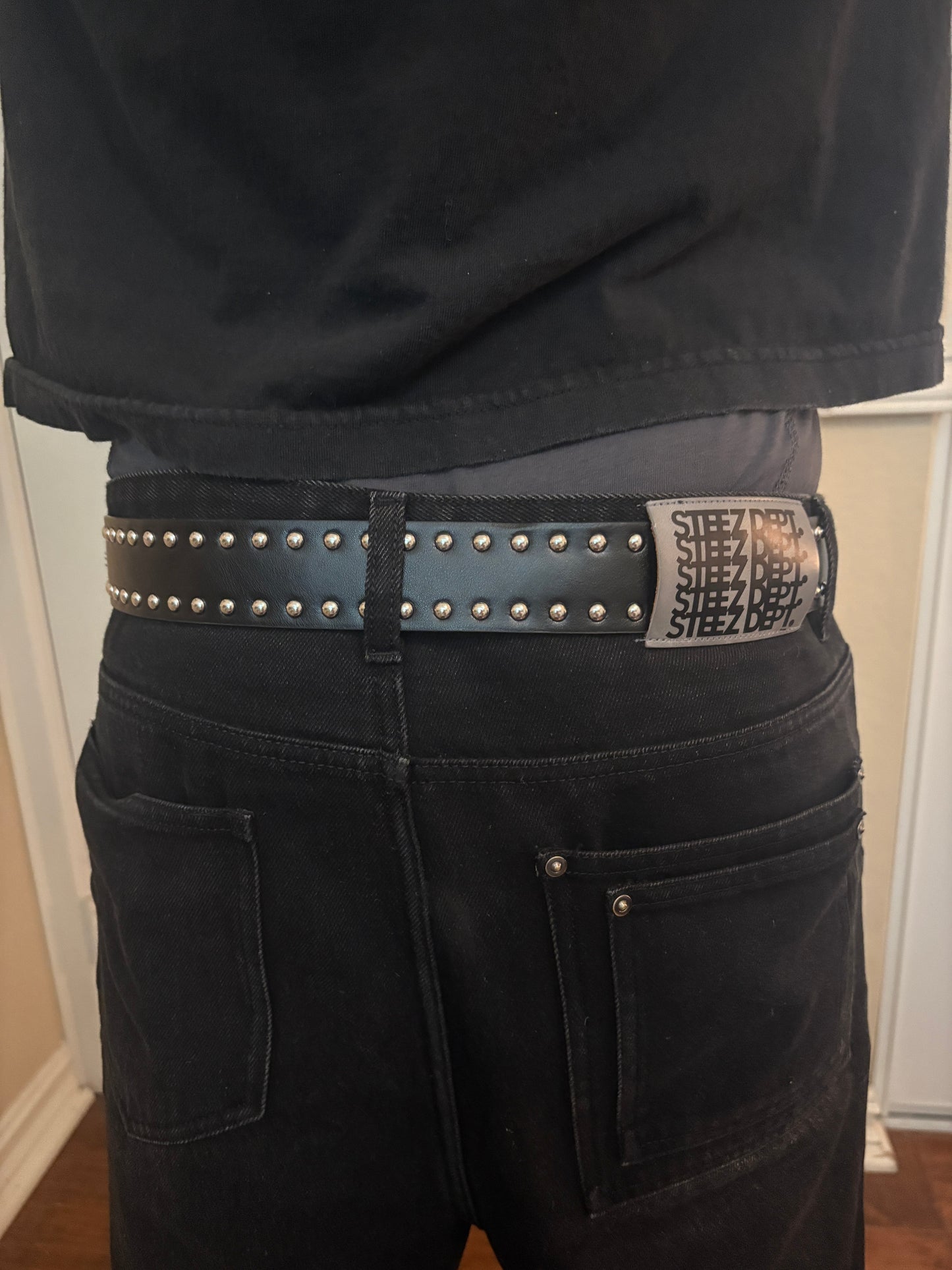Belt , black studded sword belt