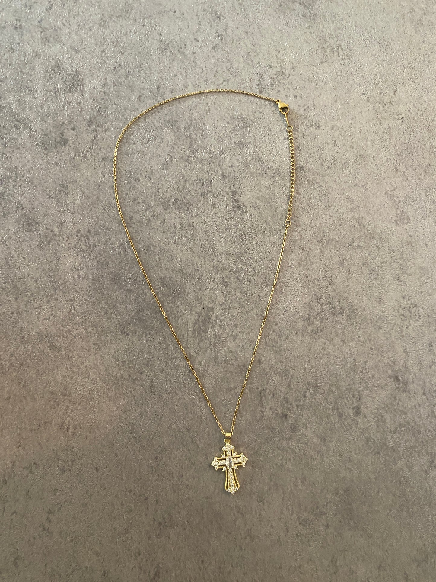 Necklace , Small gold cross necklace