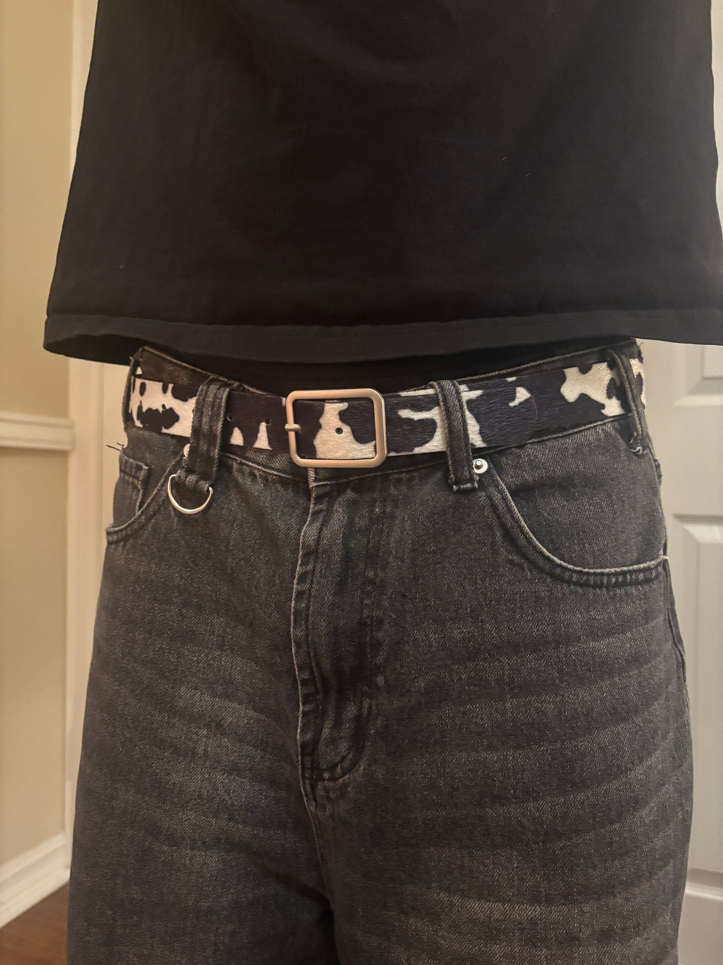 Belt , cow print belt