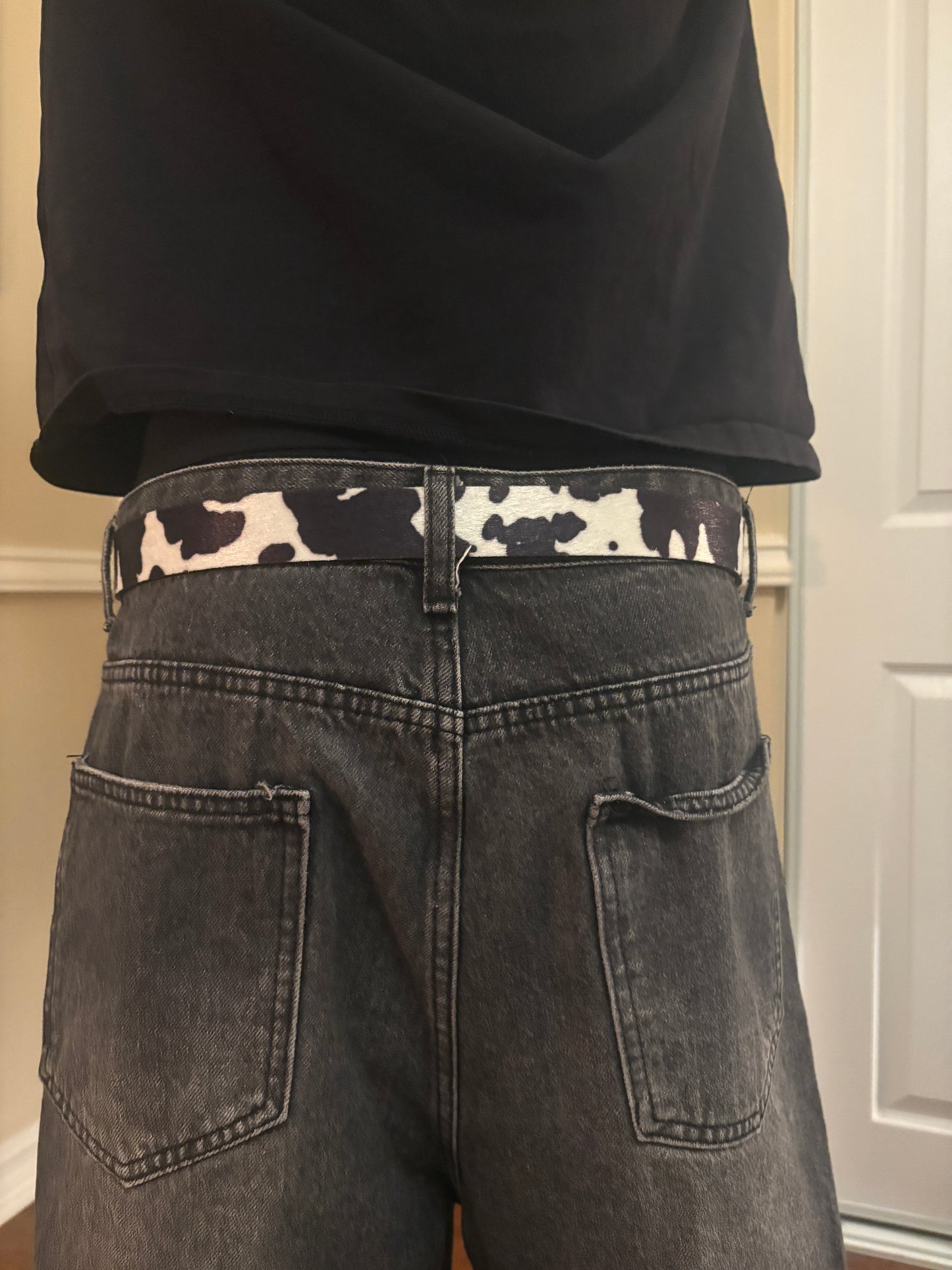 Belt , cow print belt