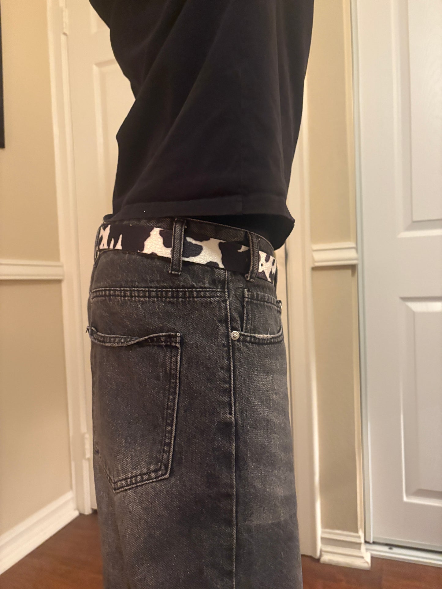 Belt , cow print belt