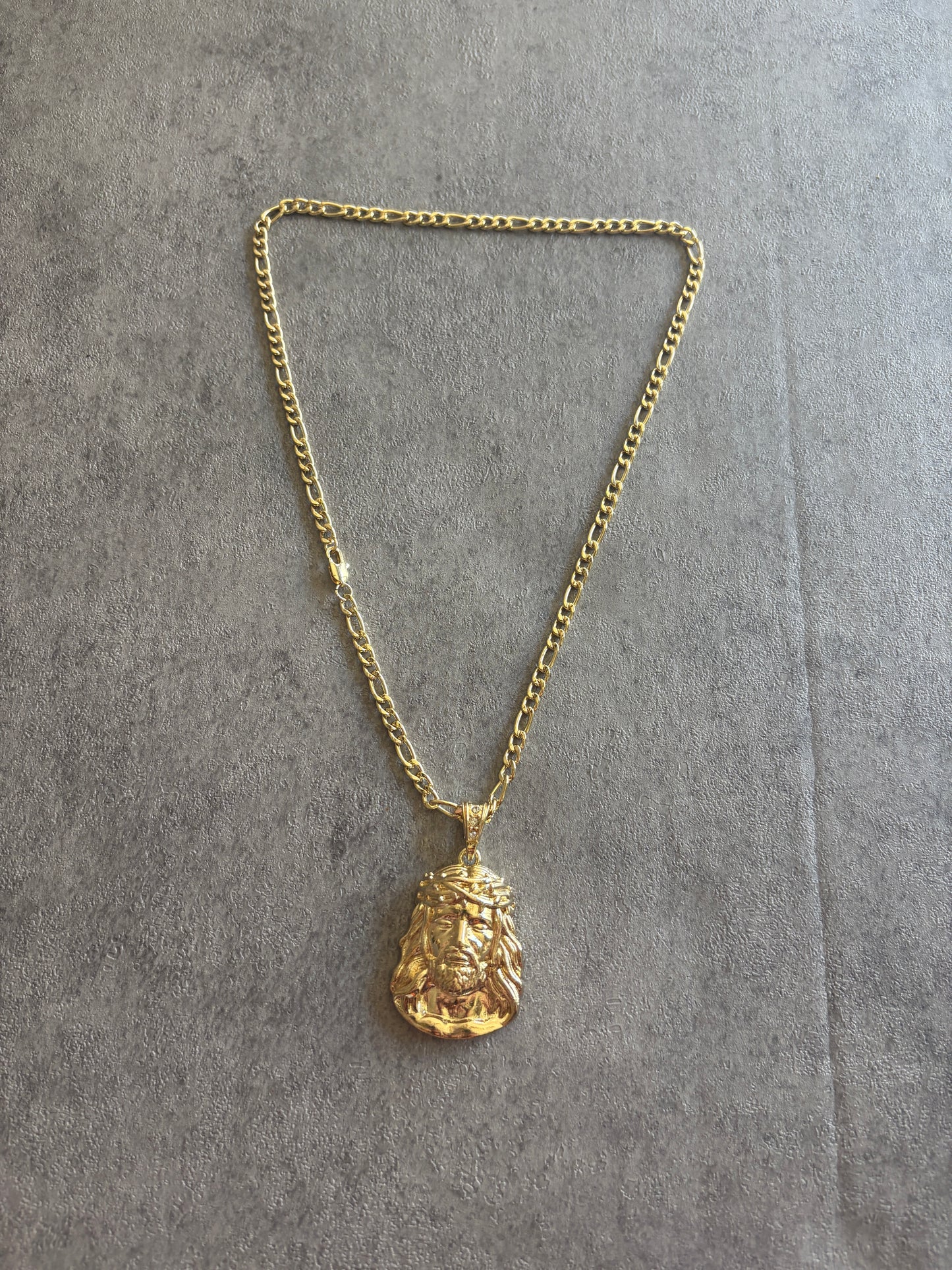 Necklace, gold Jesus savior pendant chain
