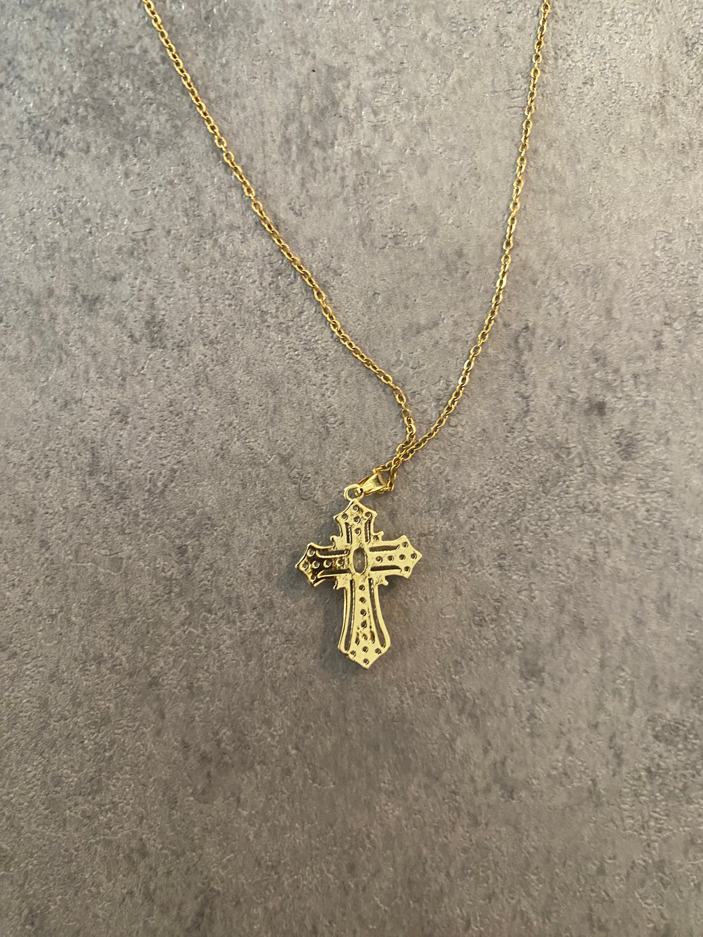 Necklace , Small gold cross necklace