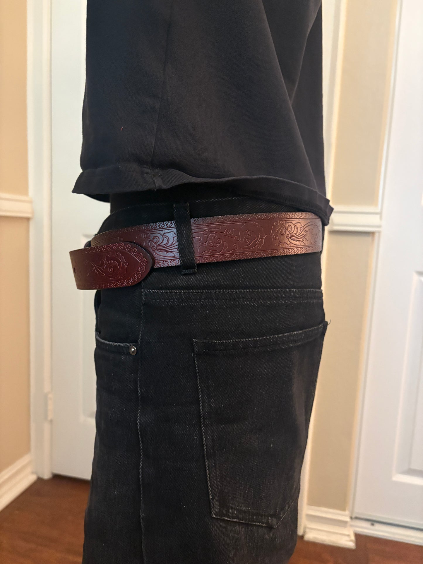 Belt , red waves belt