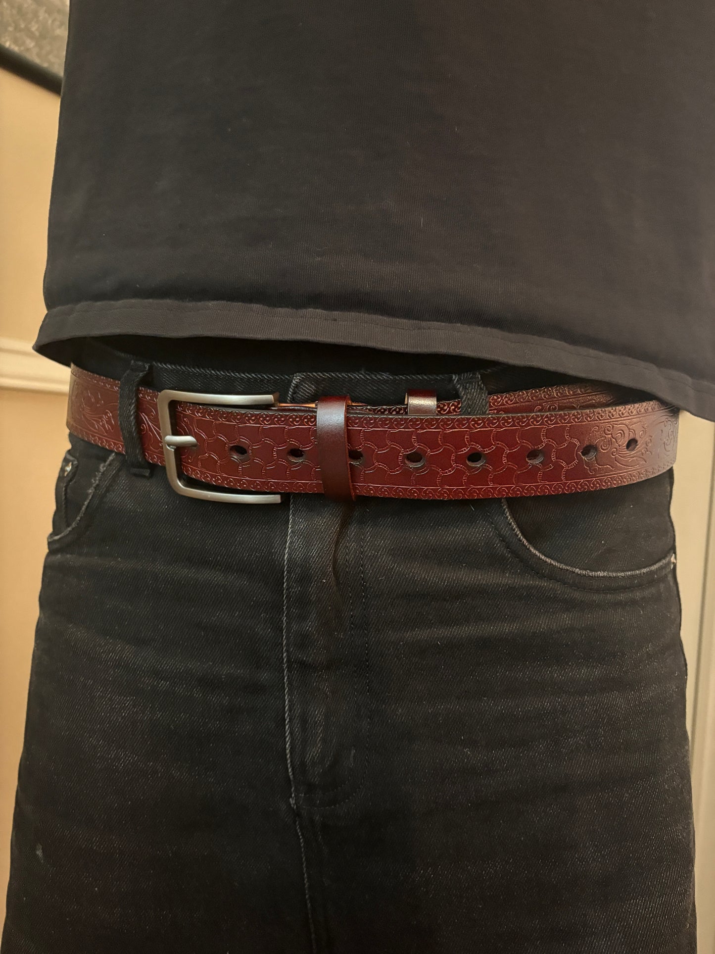 Belt , red waves belt