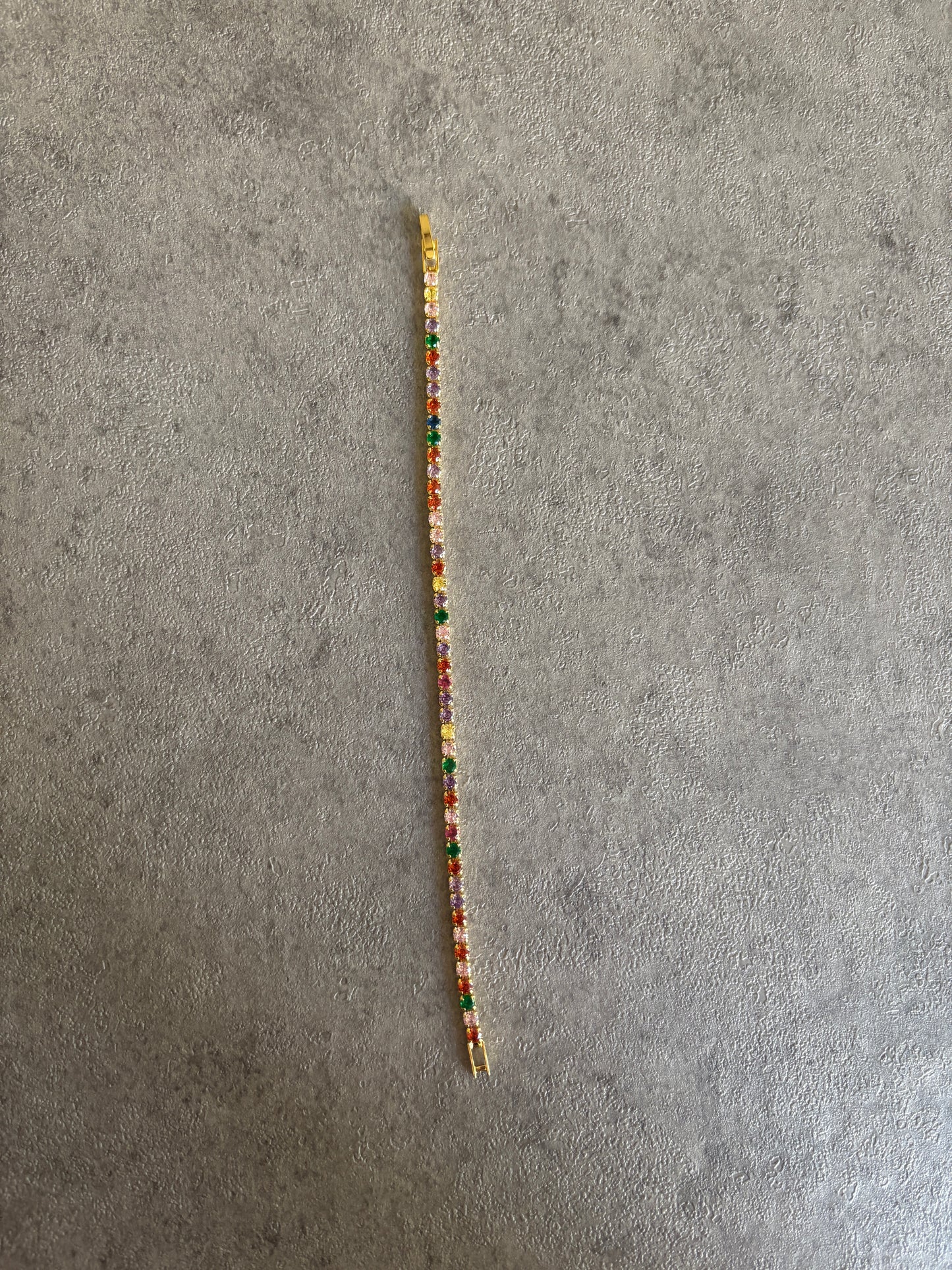 Bracelet, multicolored crystal tennis bracelet