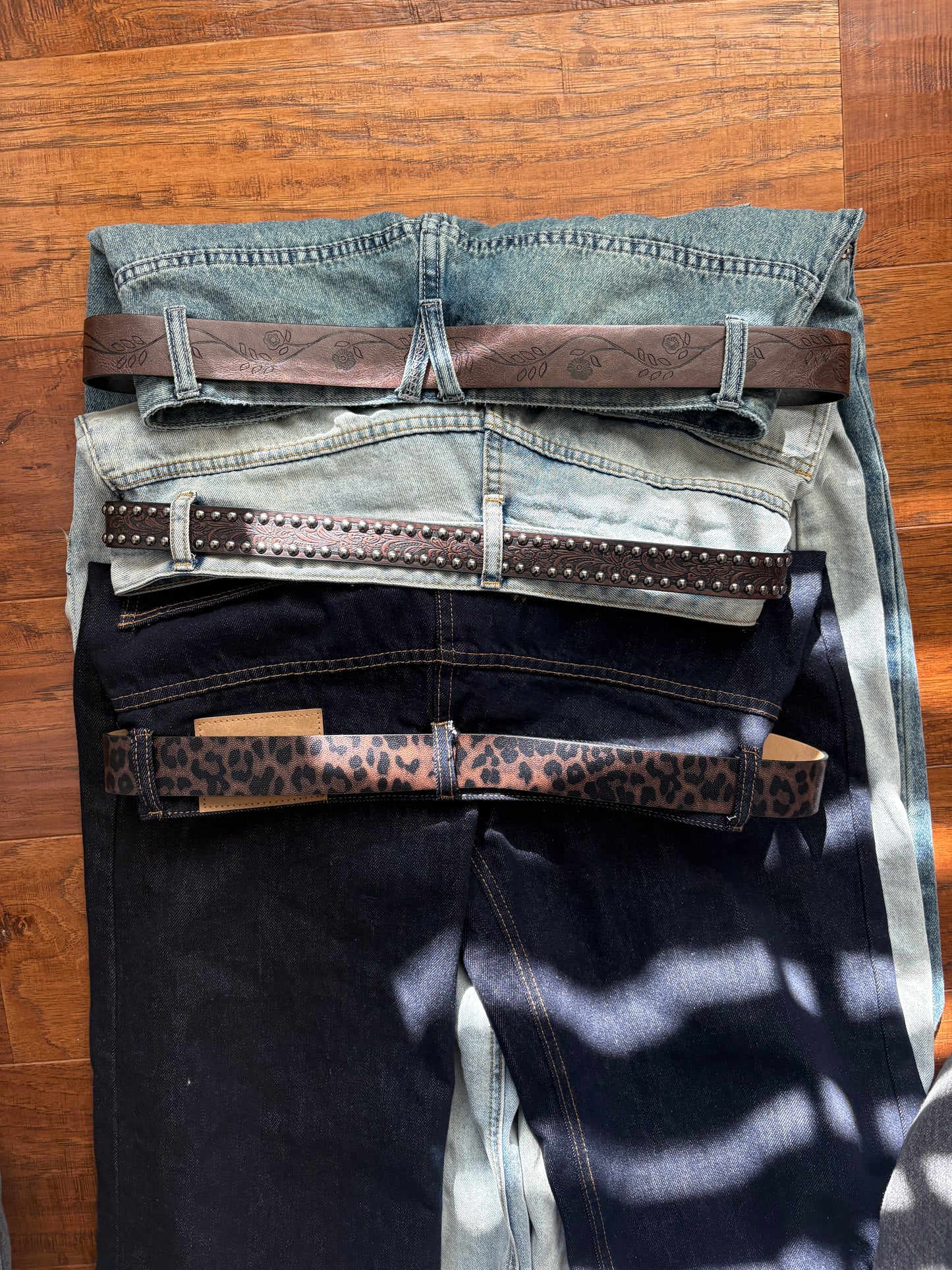 Belt, brown floral gold buckle belt