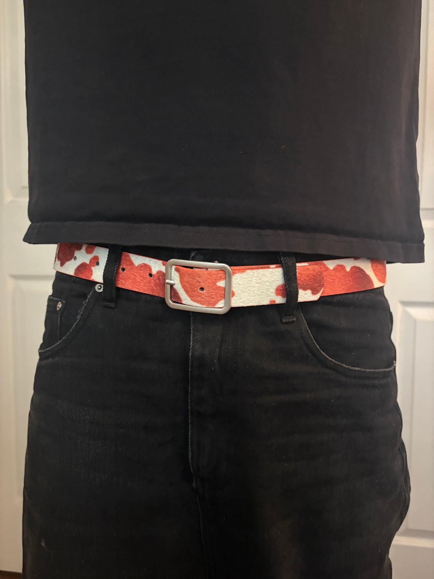 Belt , sunset cowprint belt