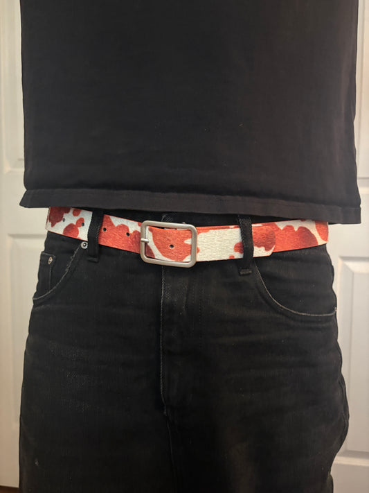 Belt , sunset cowprint belt