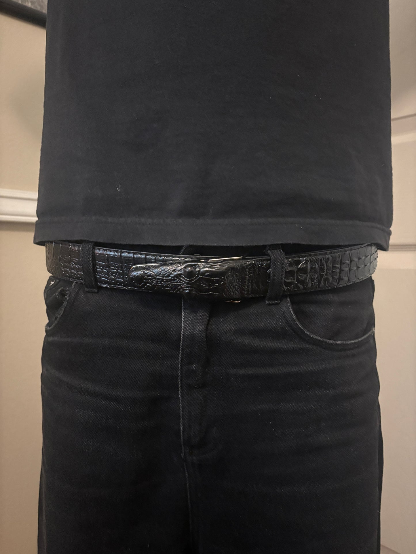 Black crocodile belt