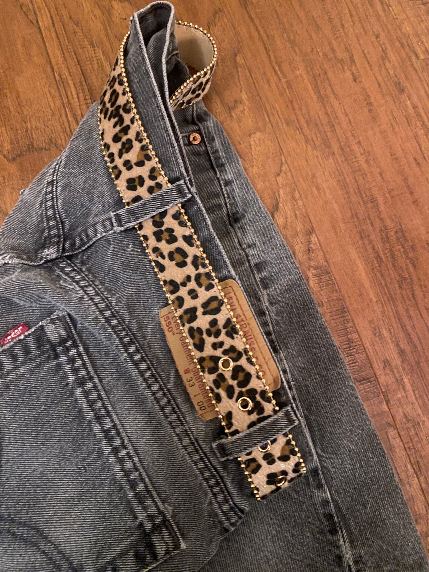 Belt , Cheetah print flower belt