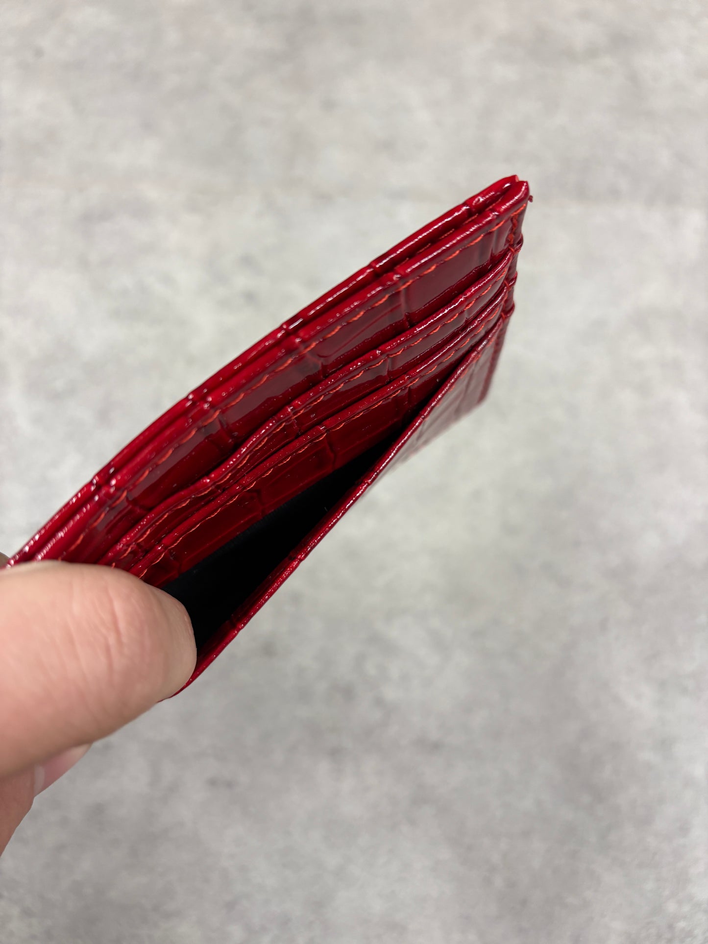 Red crocodile cardholder