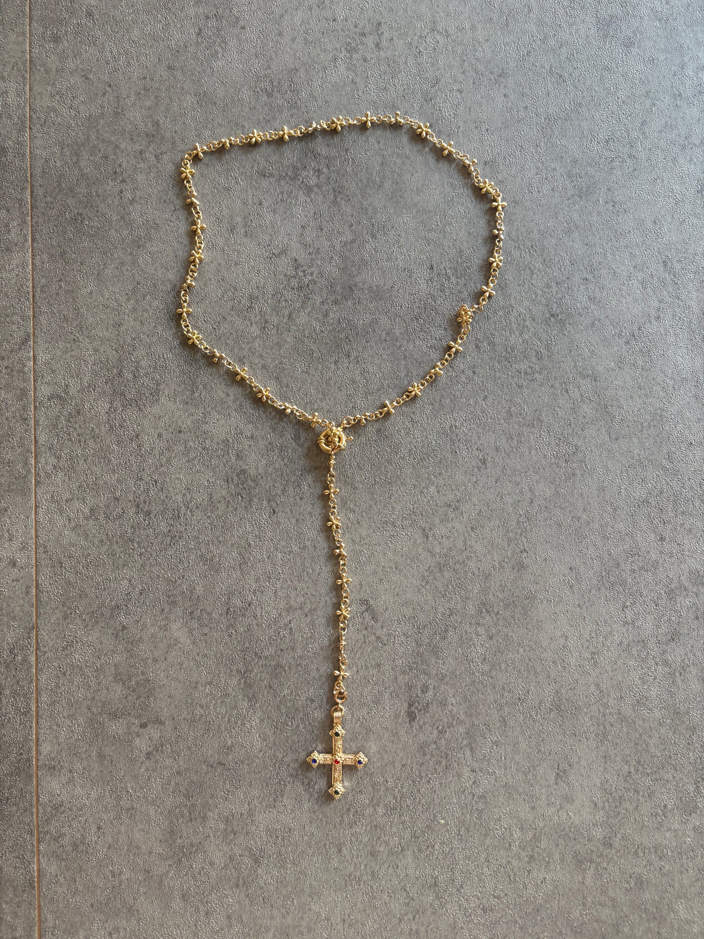 Necklace , Gold cross gemstone bundle (3)
