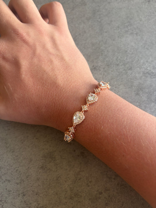 Bracelet , rose gold crystal bracelet