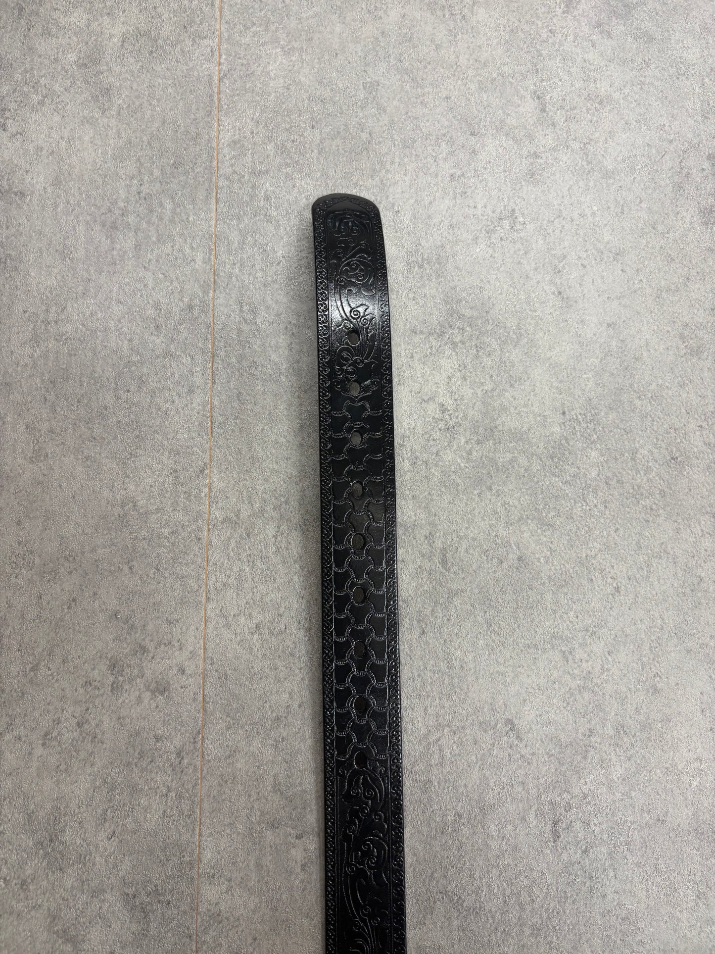 Black Japanese floral wave belt