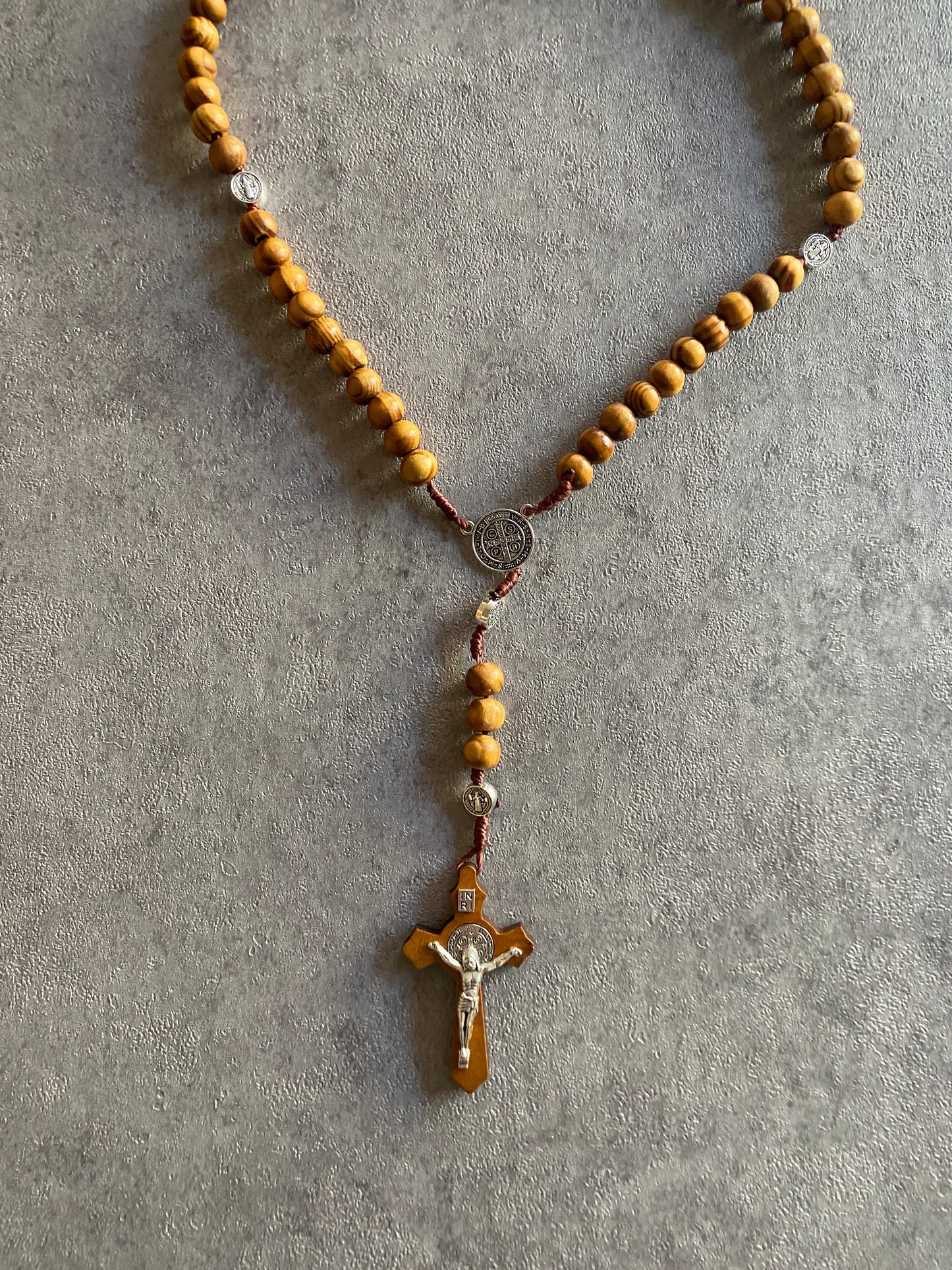 Necklace , Wooden rosary necklace