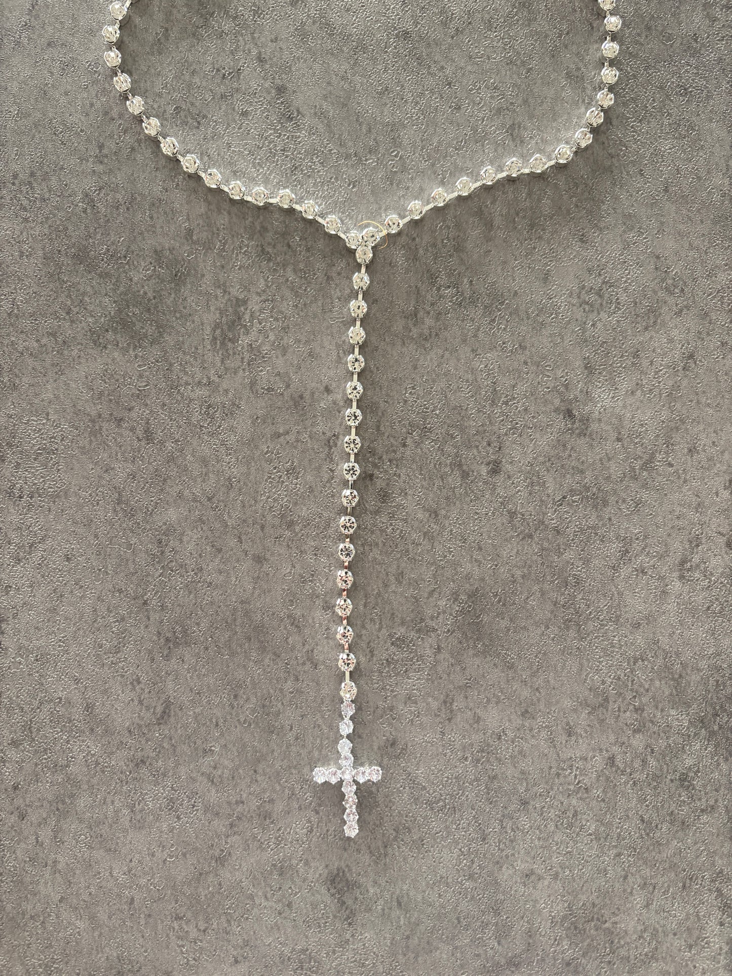Necklace, Silver rhinestone crystal necklace