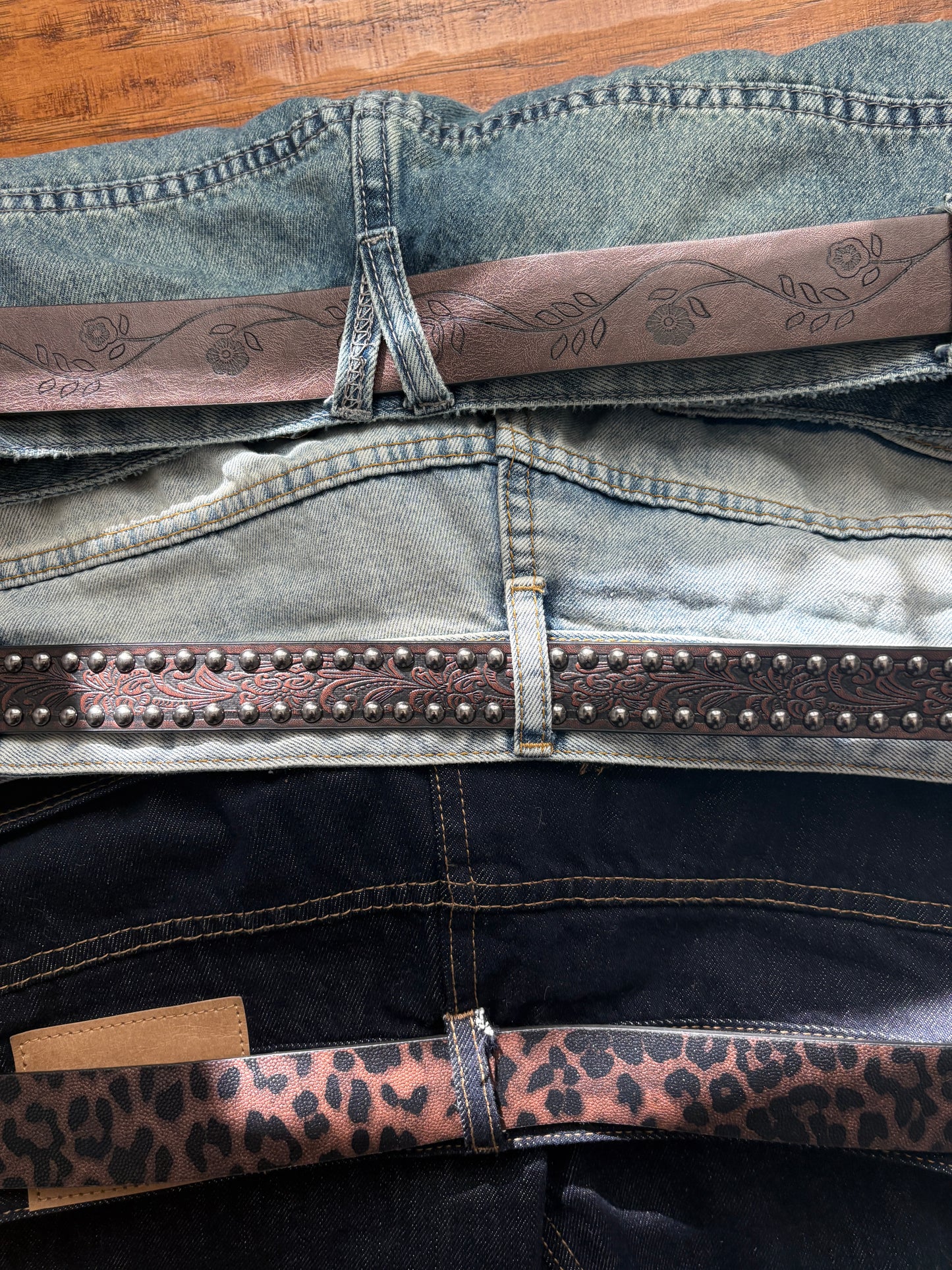 Belt, brown floral gold buckle belt