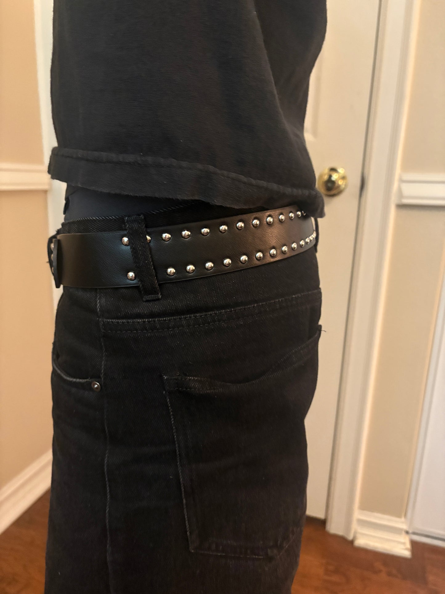 Belt , black studded sword belt