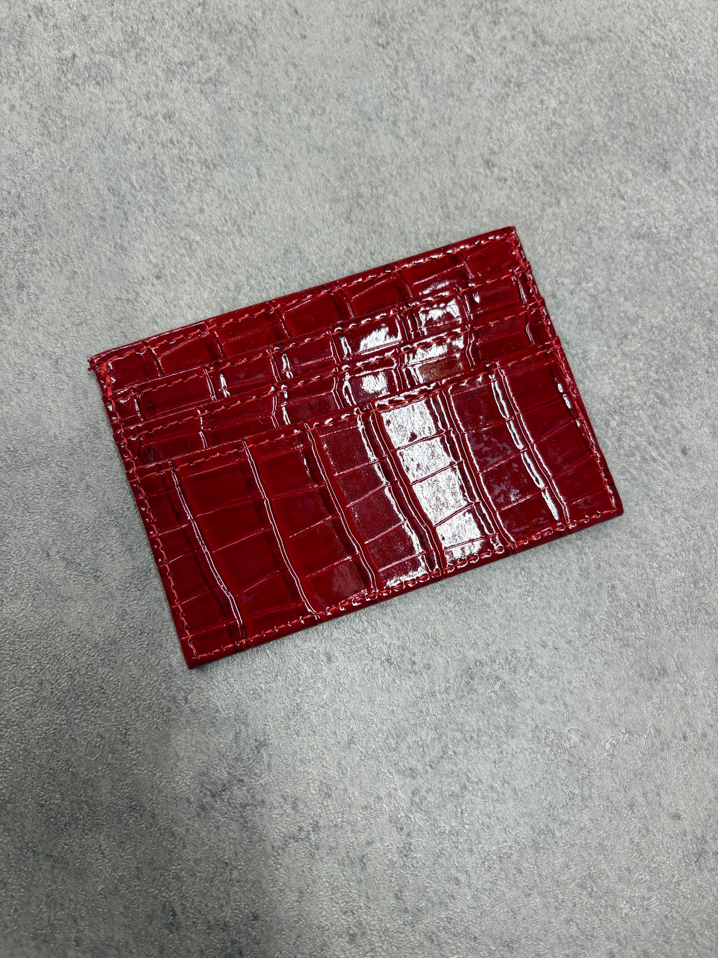 Red crocodile cardholder