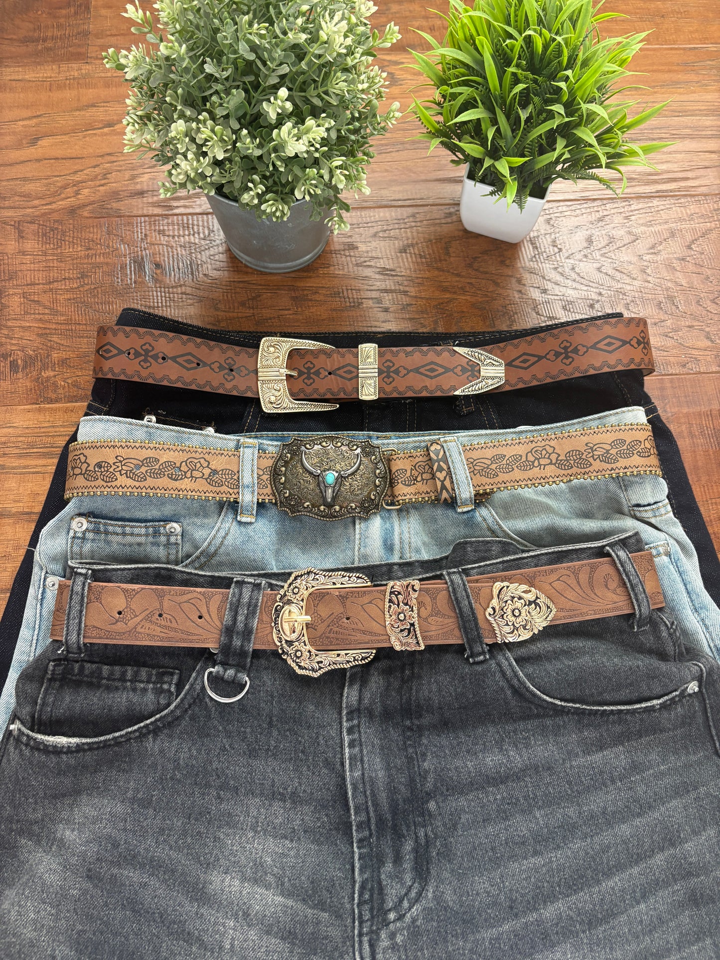Belt, brown Aztec western belt