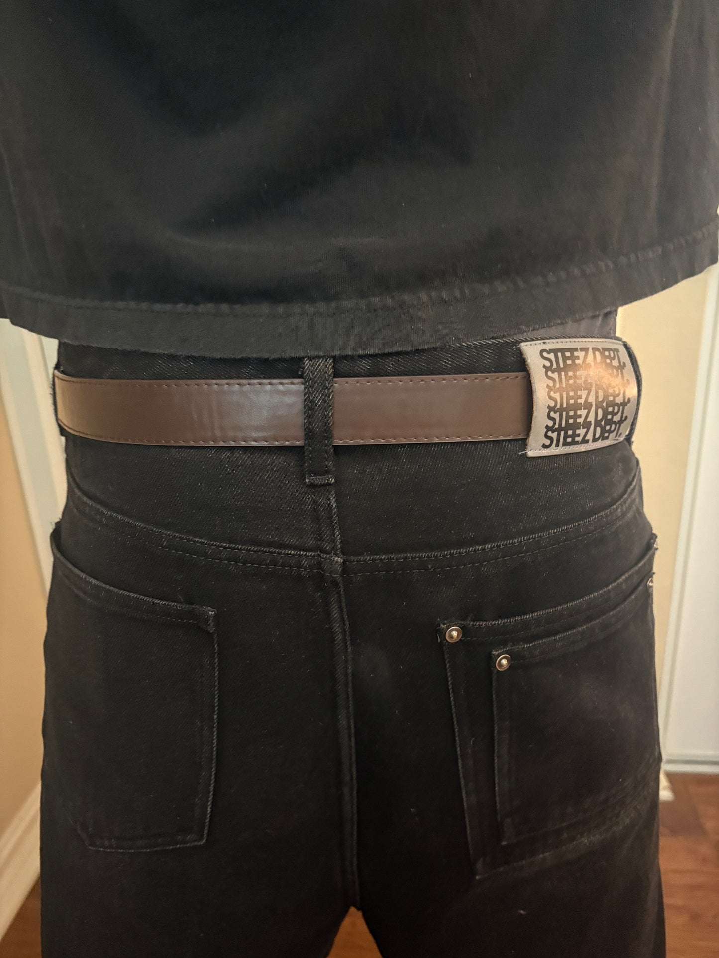 Belt , brown gold buckle basic belt