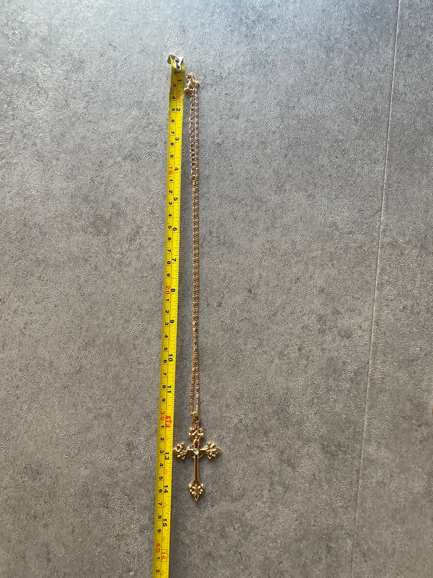 Necklace , Crystal gold cross chain