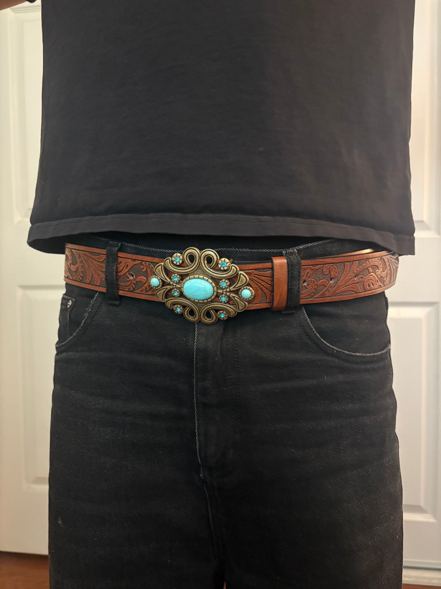 Belt , brown “ desert bloom belt “