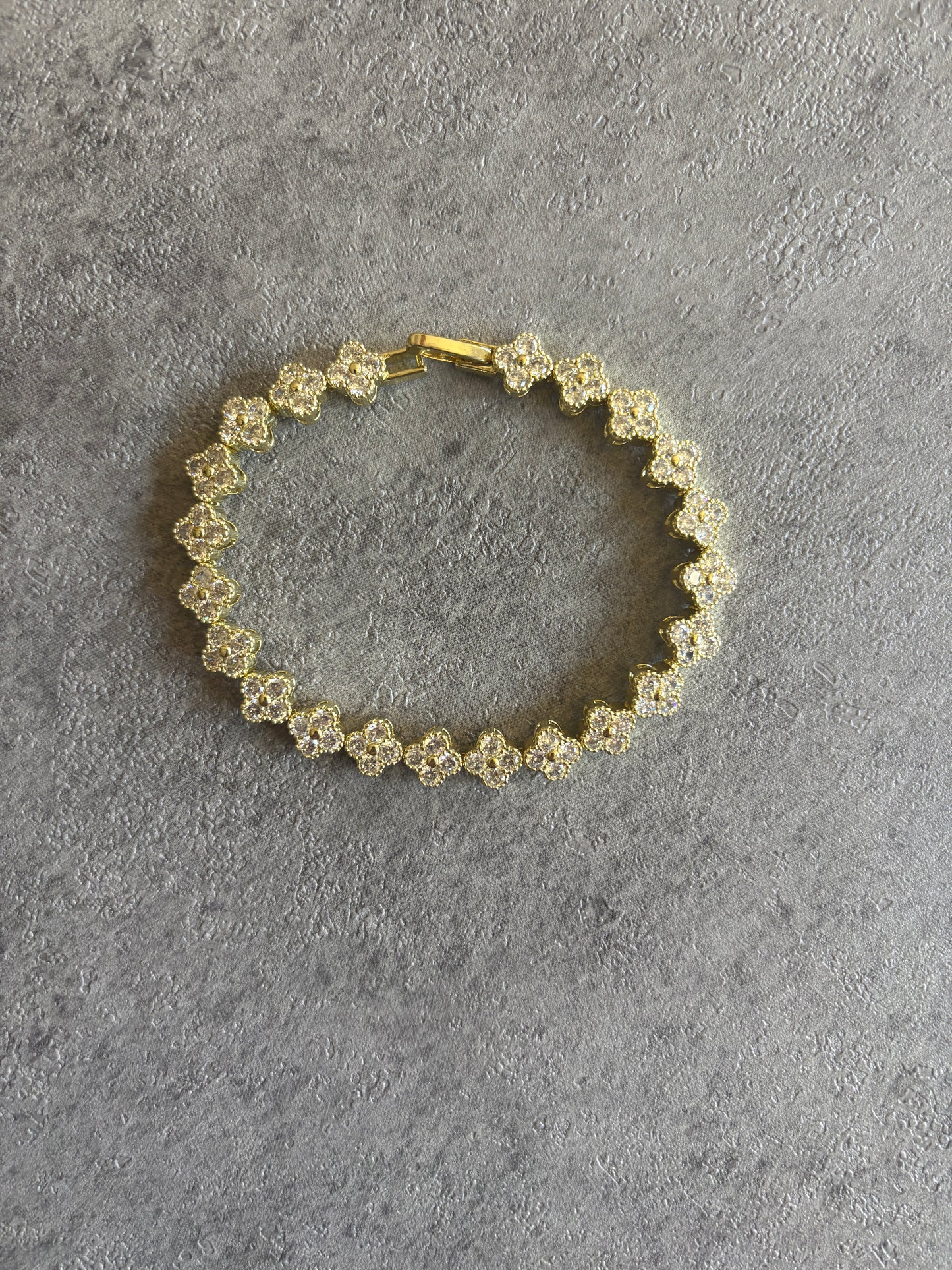 Bracelet , gold flower rhinestone bracelet