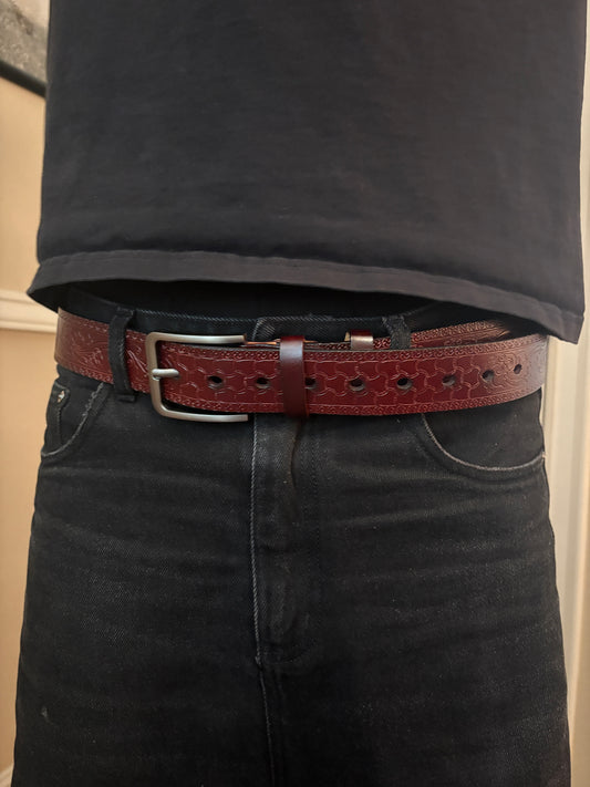 Belt , red waves belt