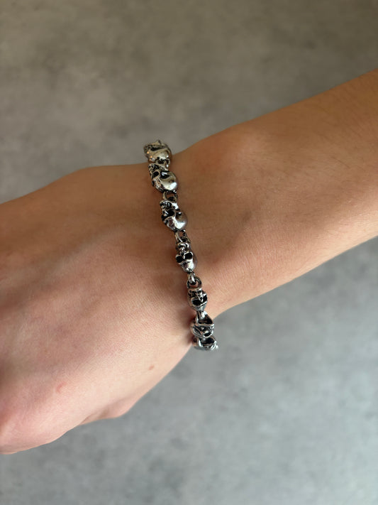 Bracelet Silver skull charm bracelet