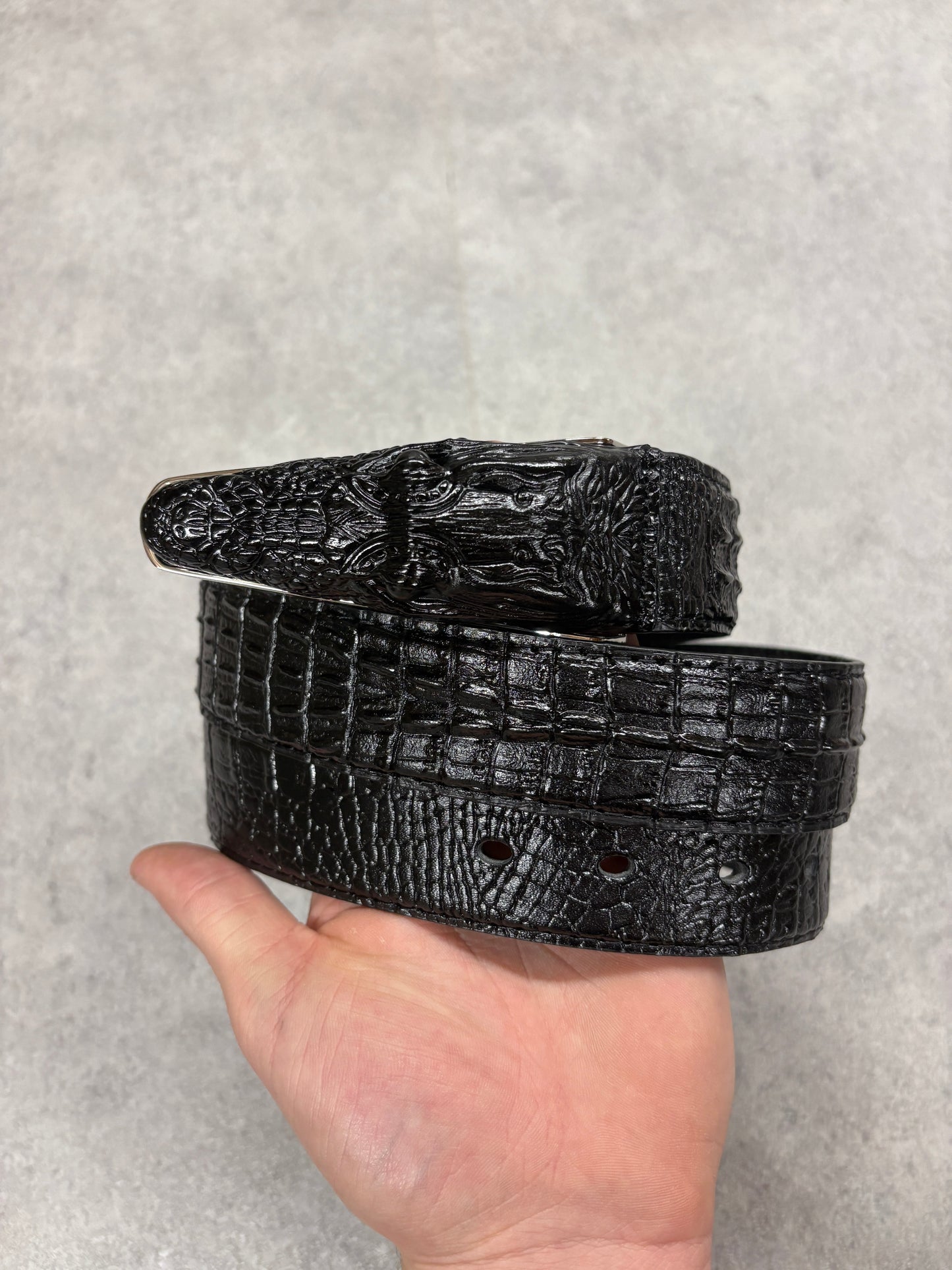 Black crocodile belt