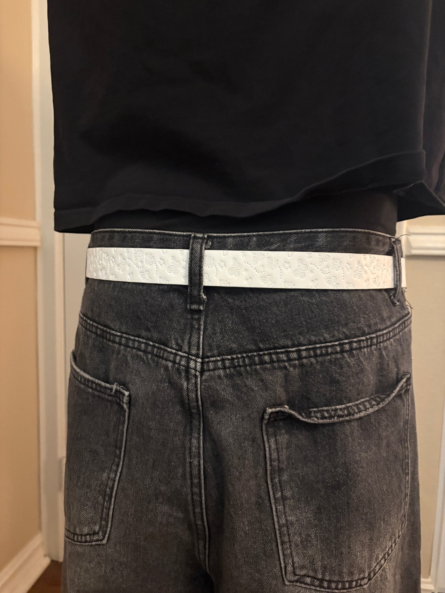Belt , white butterfly belt