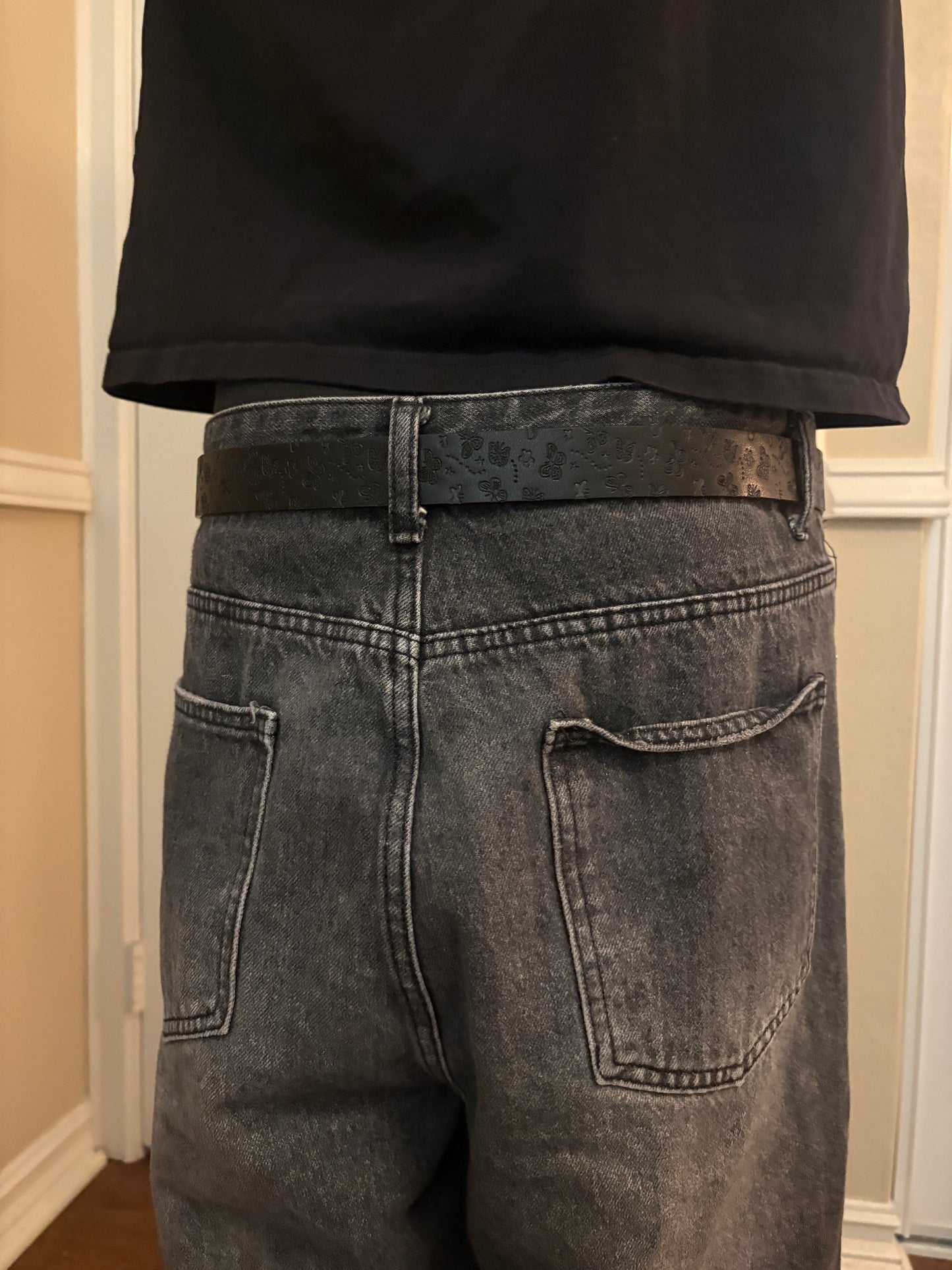 Belt , black butterfly belt