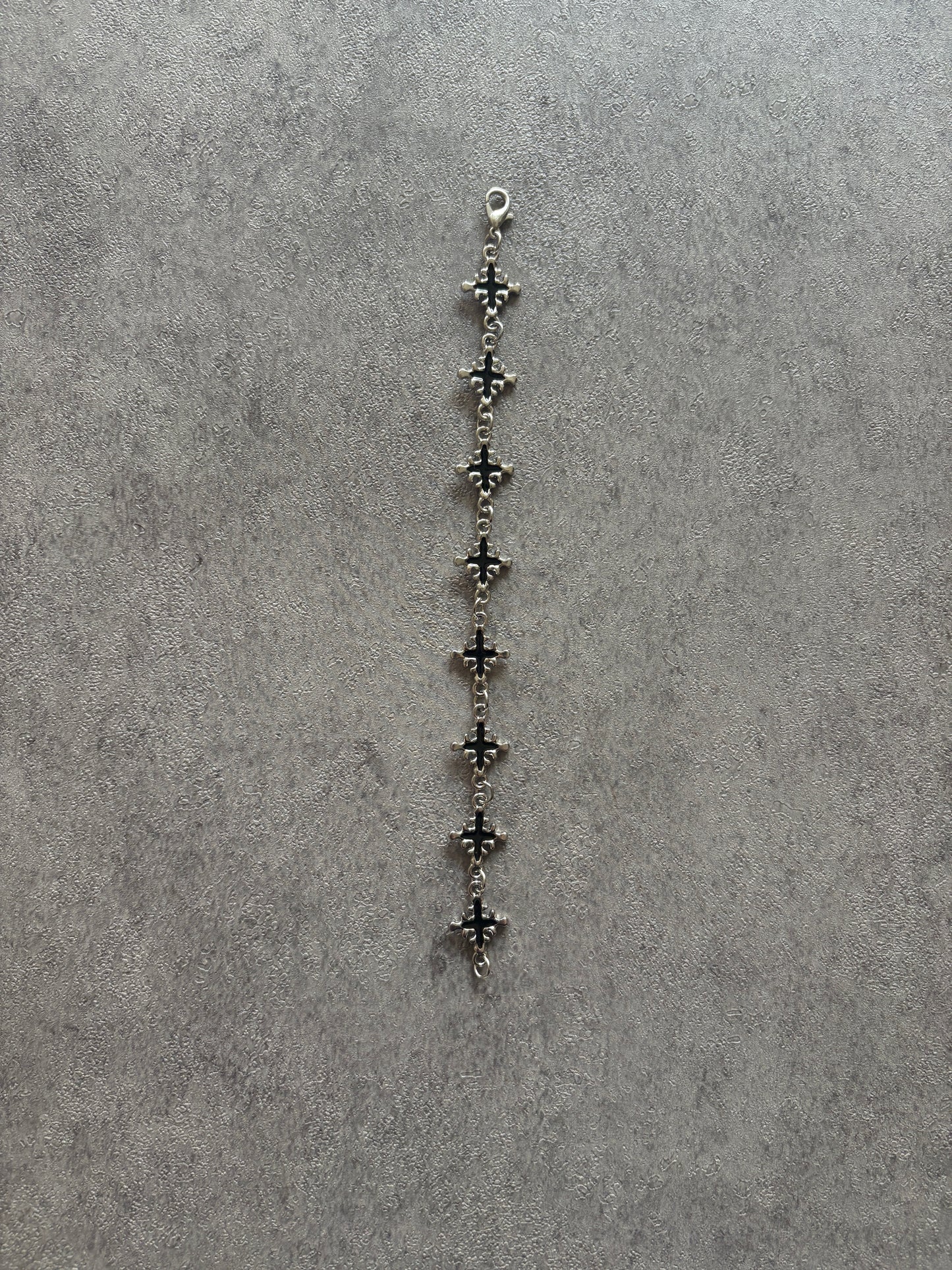Bracelet , Y2K silver black cross bracelet