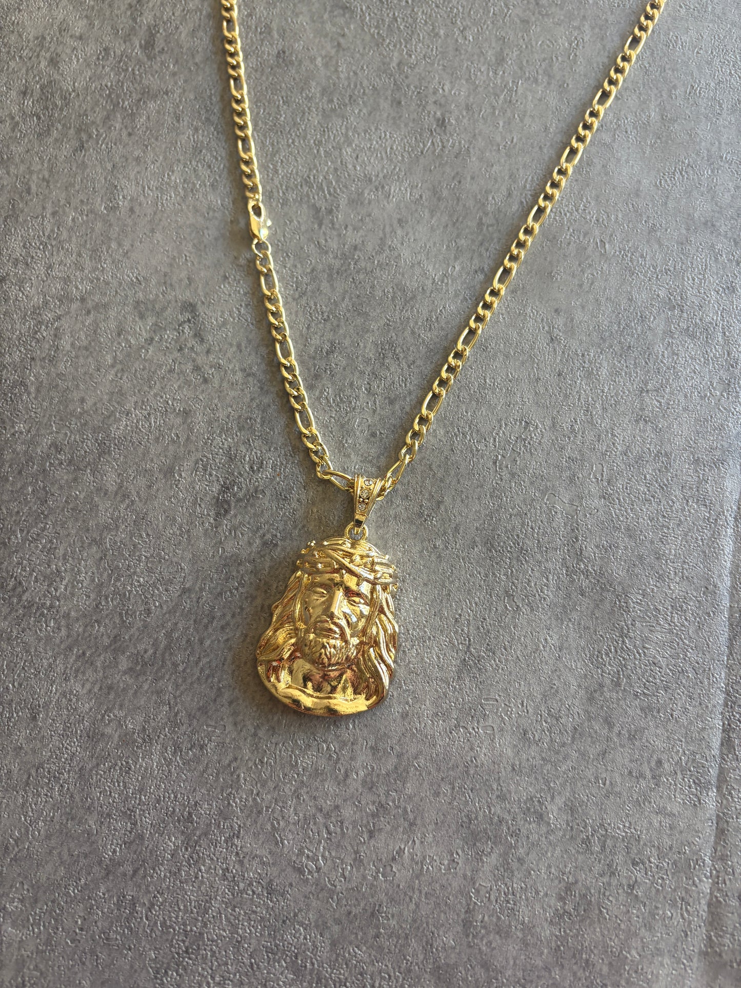 Necklace, gold Jesus savior pendant chain