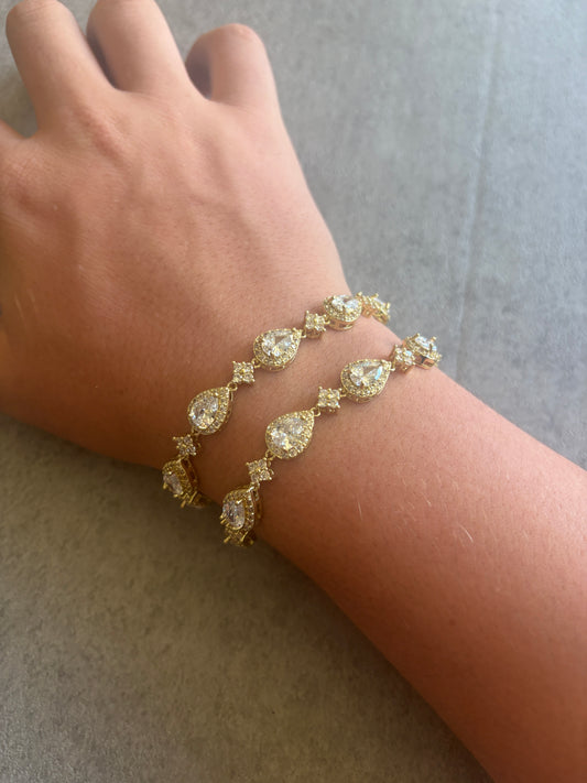Bracelet , gold crystal flex bracelet