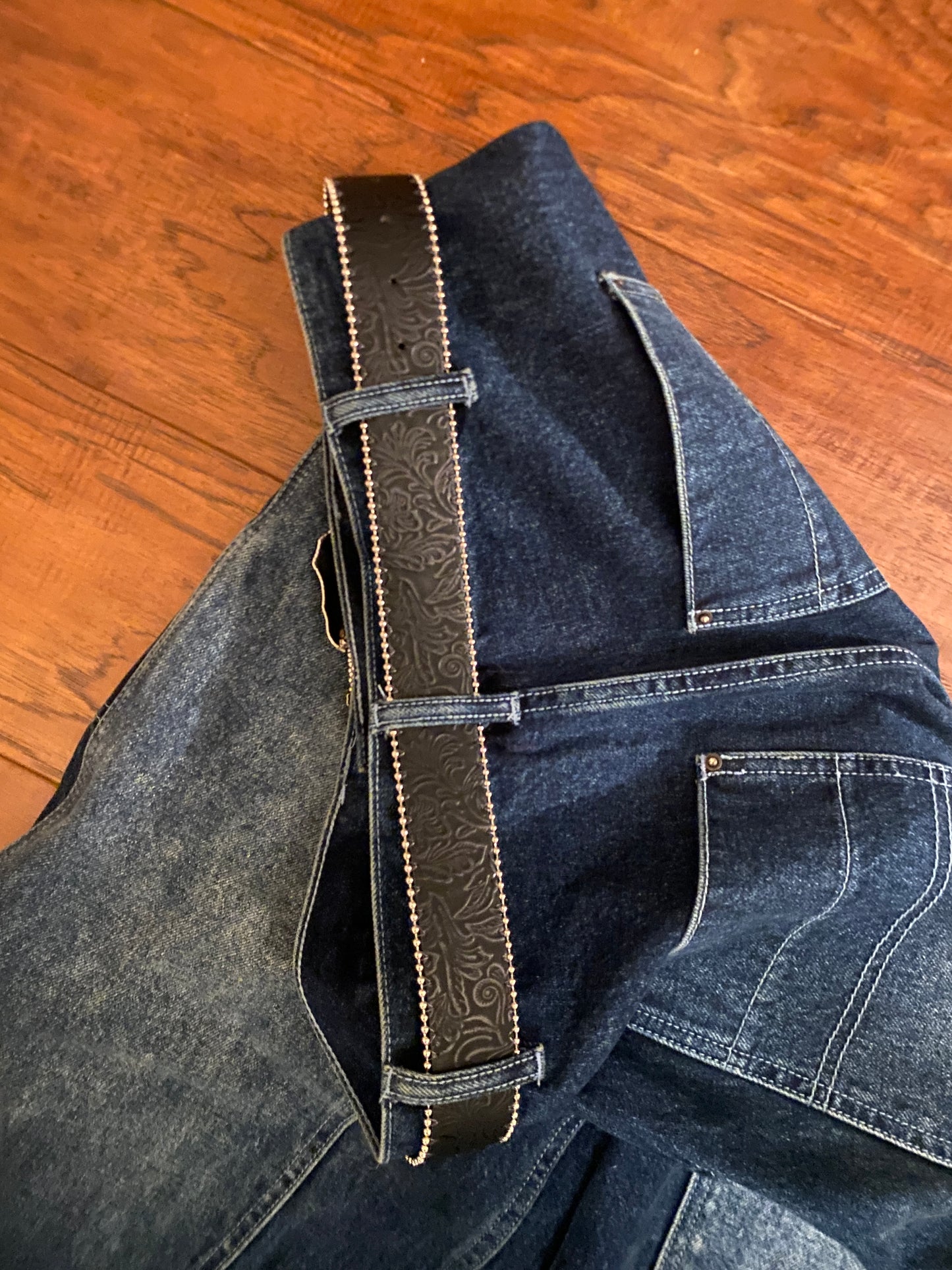 Belt, Black western flower belt