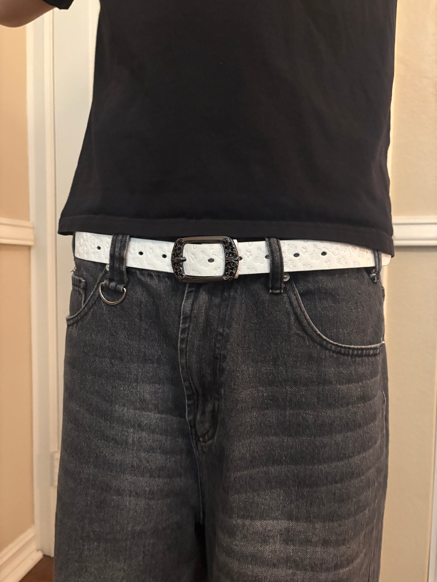 Belt , white butterfly belt