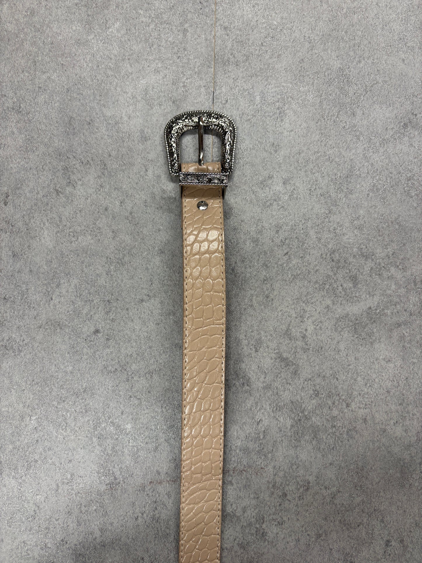 Tan crocodile “ sand “ belt